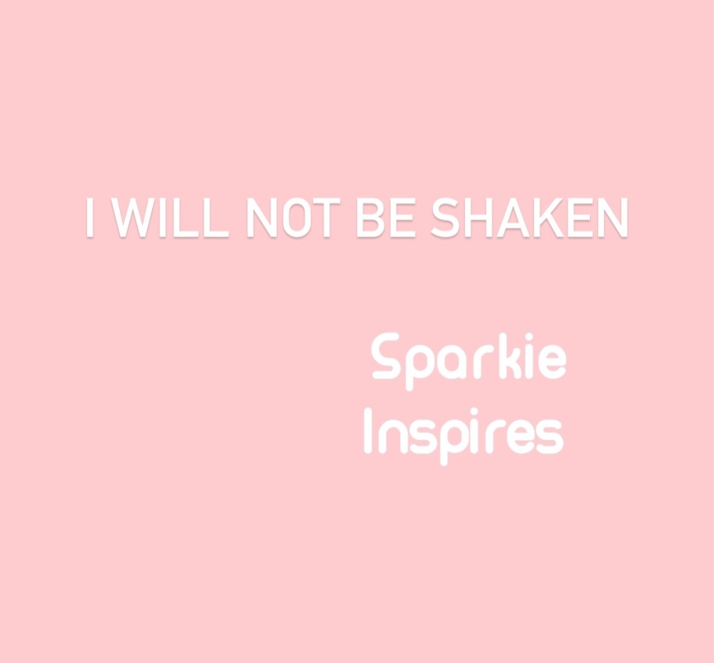 I WILL NOT BE&nbsp;SHAKEN